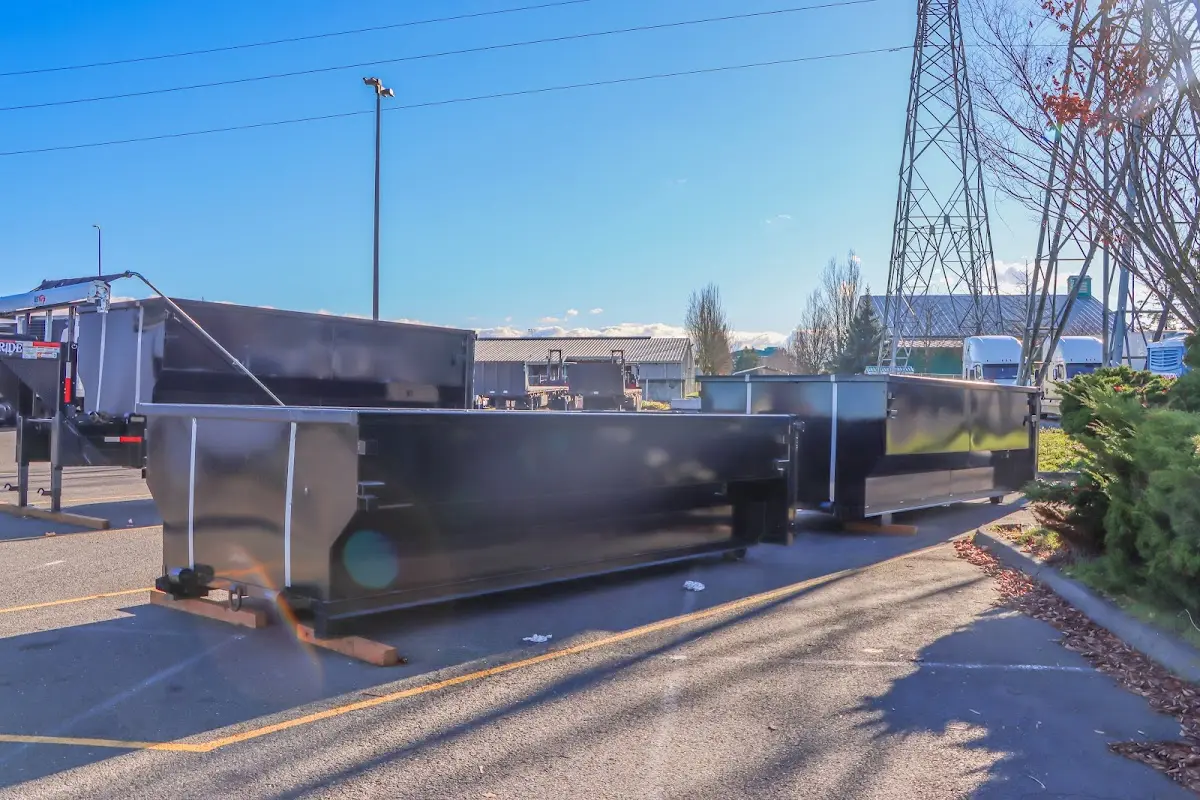 Roll-off dumpster ready for waste disposal at job site for Roll Off Dumpster Rental in Topanga